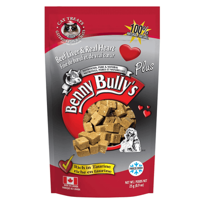 Freeze Dried Cat Treat - Beef Liver & Real Heart - 25 g - J & J Pet Club - Benny Bully's