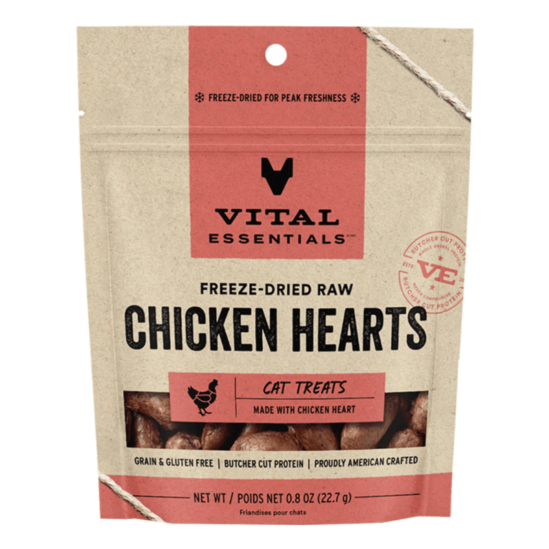 Freeze Dried Cat Treat - Chicken Heart - 0.8 oz - J & J Pet Club - Vital ESSENTIALS