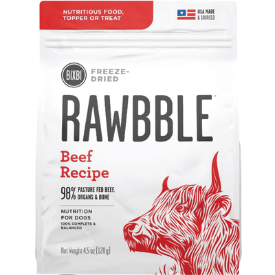 Freeze Dried Dog Food - RAWBBLE - Beef Recipe - J & J Pet Club - BIXBI