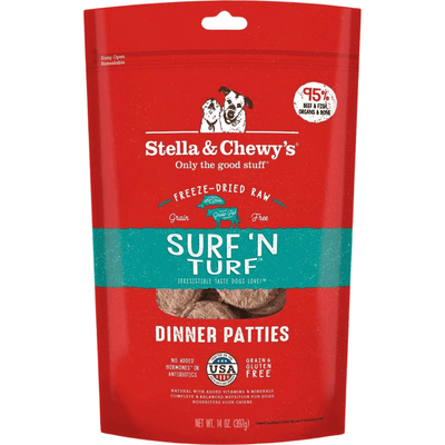 Freeze Dried Dog Food - Surf 'N Turf - Dinner Patties - J & J Pet Club - Stella & Chewy's