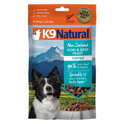 Freeze Dried Dog Food Topper - Hoki & Beef Feast - 3.5 oz - J & J Pet Club - K9 Natural