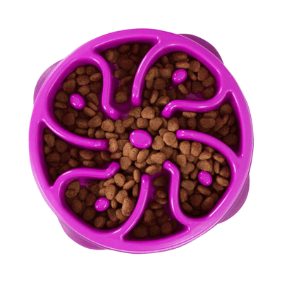 Fun Feeder Slo Bowl - Slow Feeder For Mini Dogs - Purple - J & J Pet Club - Outward Hound