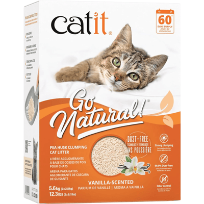 Go Natural Pea Husk Clumping Cat Litter, Vanilla-Scented, 5.6 kg - J & J Pet Club - Catit