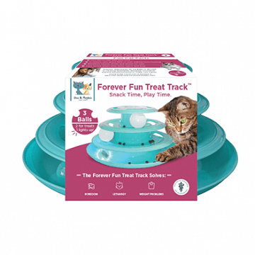 *Little Damaged* DOC & PHOEBE - Forever Fun Treat Track Cat Toy *Pickup Only* - J & J Pet Club - Spot