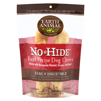 Long Lasting Dog Chews, NO-HIDE, Beef Recipe Medium Rolls - 4.2 oz, pack of 2 - J & J Pet Club - Earth Animal