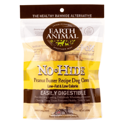 Long Lasting Dog Chews, NO-HIDE, Peanut Butter Recipe Small Rolls - 2.4 oz, pack of 2 - J & J Pet Club - Earth Animal
