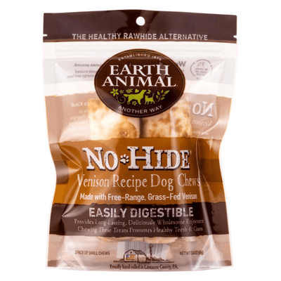 Long Lasting Dog Chews, NO-HIDE, Venison Recipe Small Rolls - 2.4 oz, pack of 2 - J & J Pet Club - Earth Animal