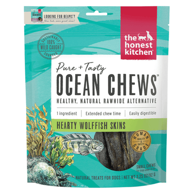Natural Dog Chews - OCEAN CHEWS - Hearty Wolffish Skins - J & J Pet Club - The Honest Kitchen