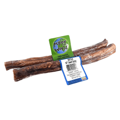 Natural Dog Chews - PUPPY WORLD - Mega Beef Bully Stick - 1 pc (Bulk) - J & J Pet Club - Puppy Love