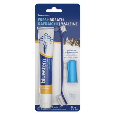 Oral Care Kit For Dogs & Cats - FRESH BREATH - Chicken Flavor - 70 mL - J & J Pet Club - Bluestem