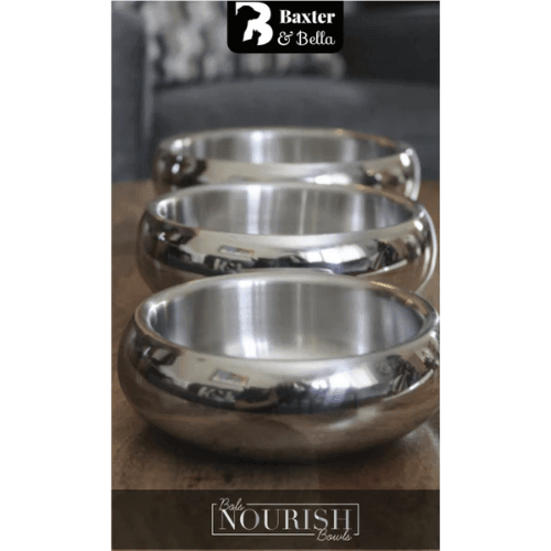 Pet Bowl - Stainless Steel Belly Bowl - Double Wall - J & J Pet Club - Baxter & Bella