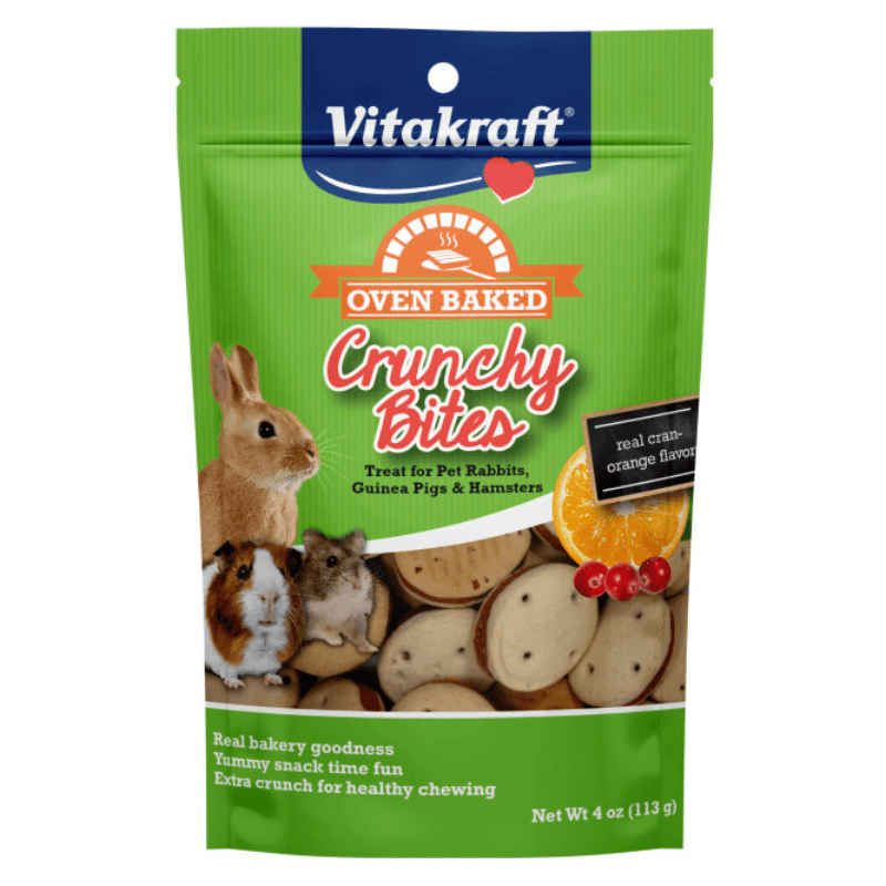 Rabbit/ Guinea Pig/ Hamster Treat - Crunchy Bites, Real Cran-Orange Flavor, 4 oz - J & J Pet Club - Vitakraft