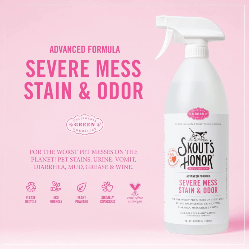 Severe Mess Stain & Odor Advanced Formula For Cats - 35 oz - J & J Pet Club - Skout's Honor
