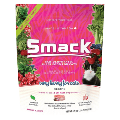 *SHORT DATED* Dehydrated Raw Super Cat Food - Very Berry - 250 g (Best by Aug 2024) - J & J Pet Club - Smack