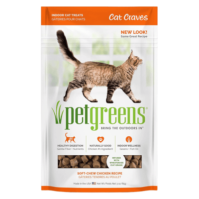 Soft & Chewy Cat Treat - Cat Craves - Chicken Recipe - 3 oz - J & J Pet Club - Pet Greens