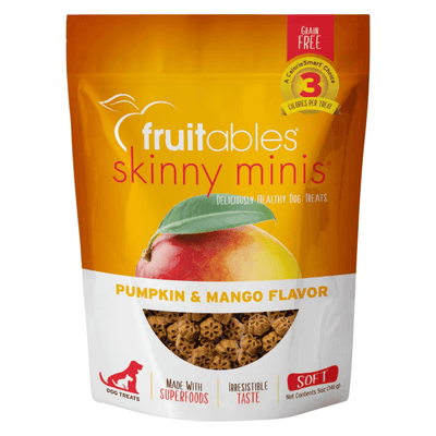 Soft & Chewy Dog Treat - Skinny Minis - Pumpkin & Mango Flavor - 5 oz - J & J Pet Club - Fruitables