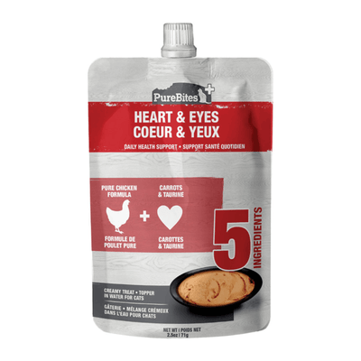 Squeezable Creamy Cat Treat - Heart & Eyes - 2.5 oz pouch - J & J Pet Club - Purebites