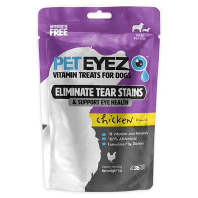 Vitamin Dog Treat - Eliminate Tear Stains & Support Eye Health - Chicken Flavor - 1 oz - J & J Pet Club - PetEyez