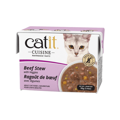 Wet Cat Food - CUISINE - Beef Stew with Veggies - Adult - 95 g - J & J Pet Club - Catit