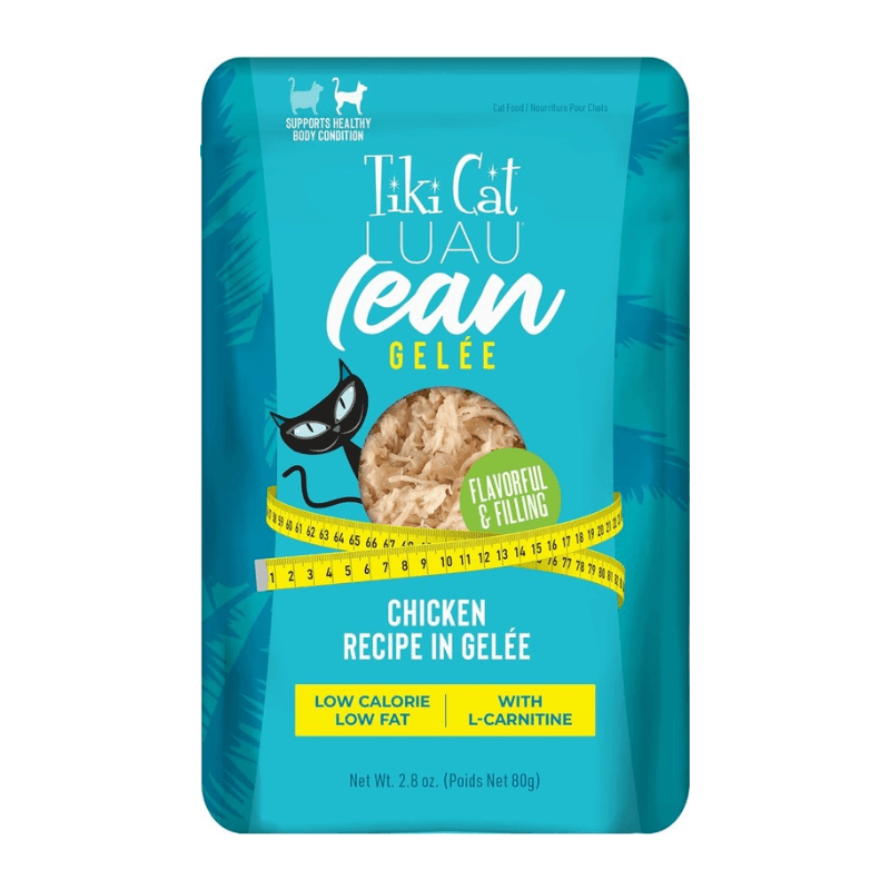 Wet Cat Food - LUAU lean - Chicken Recipe in Gelée - 2.8 oz pouch - J & J Pet Club - Tiki Cat