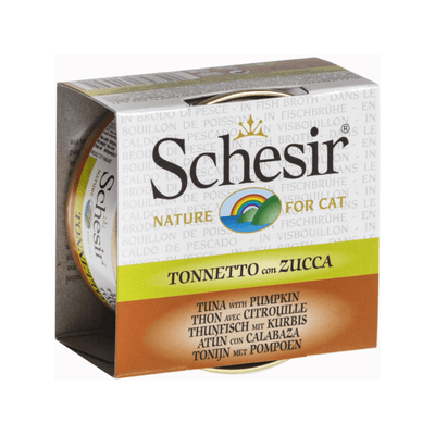 Wet Cat Food Topper - IN COOKING BROTH - Tuna & Pumpkin - 70 g - J & J Pet Club - Schesir