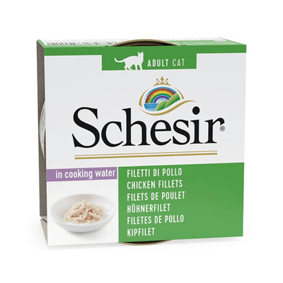 Wet Cat Food Topper - IN COOKING WATER - Chicken Fillets - 85 g - J & J Pet Club - Schesir