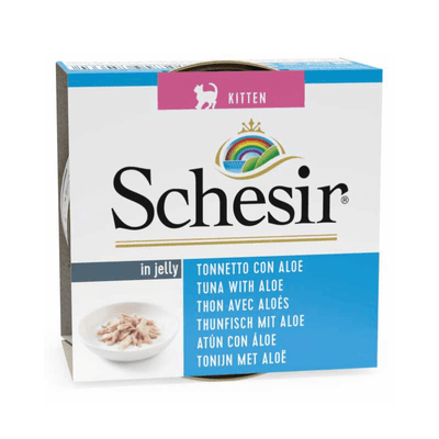 Wet Cat Food Topper - IN JELLY - Tuna & Aloe Kitten - 85 g - J & J Pet Club - Schesir
