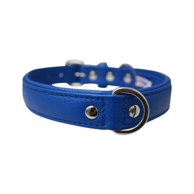 Alpine Plain Padded Leather Dog Collar - Cobalt Blue - J & J Pet Club - Angel Pet Supplies