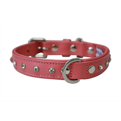 Athens Dog Collar with Rhinestones - Bubblegum Pink - J & J Pet Club - Angel Pet Supplies