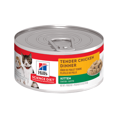 Canned Cat Food - Kitten - Tender Chicken Dinner - 5.5 oz - J & J Pet Club - Hill's Science Diet