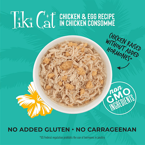 Canned Cat Food - Koolina LUAU - Chicken & Egg Recipe in Chicken Consommé - J & J Pet Club - Tiki Cat