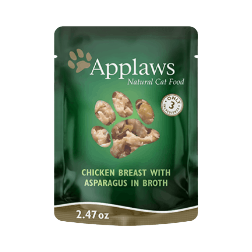 Cat Treat Pouch - Chicken with Asparagus in Broth - 2.47 oz - J & J Pet Club - Applaws