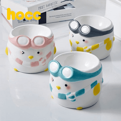 Ceramic Pet Bowl - Penguin Series - Pilot - J & J Pet Club - HOCC