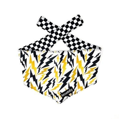 Dog Bandana - Black Checker / Lightning Bolts - J & J Pet Club - Bcuddly