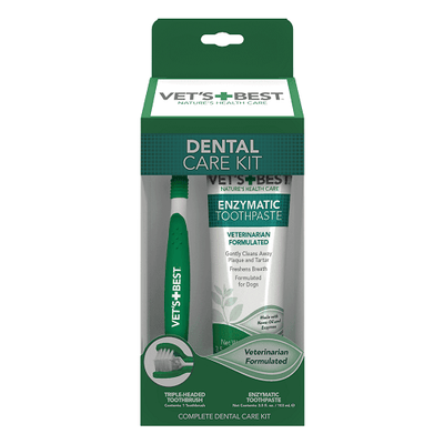 Dog Dental Care - Dog Toothbrush & Enzymatic Toothpaste Set - J & J Pet Club - Vet's Best
