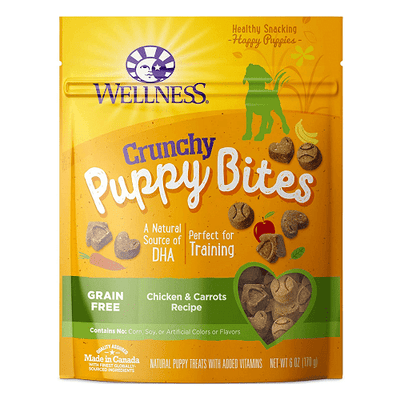 Dog Training Treat - CRUNCHY PUPPY BITES - Chicken & Carrots - 6 oz - J & J Pet Club - Wellness