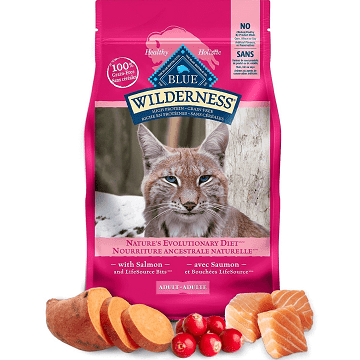 Dry Adult Cat Food - BLUE Wilderness - Grain Free Salmon Recipe - J & J Pet Club - Blue Buffalo