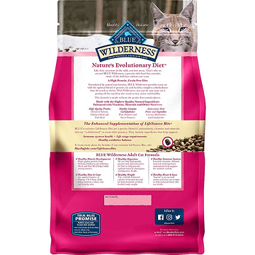 Dry Adult Cat Food - BLUE Wilderness - Grain Free Salmon Recipe - J & J Pet Club - Blue Buffalo