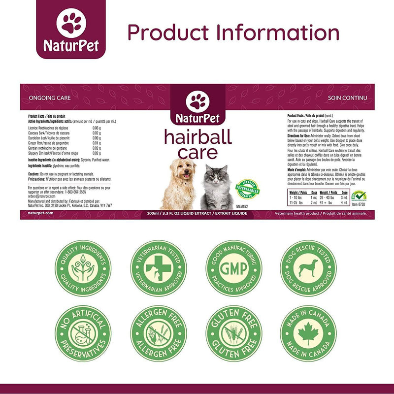 Hairball Care For Cats - 100 ml - J & J Pet Club - NaturPet