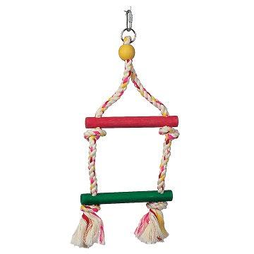 Junglewood Bird Toy, 2-Step Rope Ladder, Small - J & J Pet Club - Living World