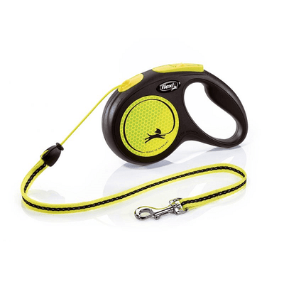 Retractable Leash - New Neon - M Cord 16 ft/5 m - J & J Pet Club - Flexi