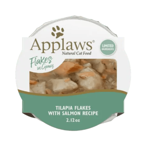 Side Dish Cat Treat - GRAVY - Grain Free Grilled Tilapia Flakes with Sockeye Salmon - 60 g - J & J Pet Club - Applaws