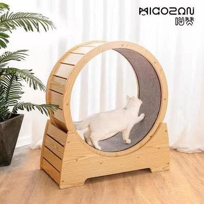 Silent Wooden Cat Running Wheel - J & J Pet Club - Miaozan