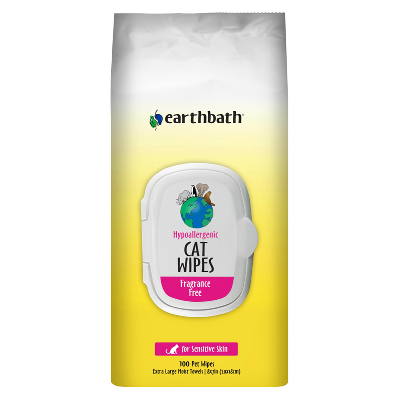 Cat Grooming Wipes - Hypoallergenic Cat Wipes (Fragrance Free) - 100 ct