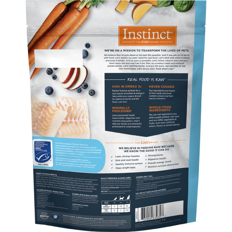 Frozen Raw Cat Food - Wild Caught Alaskan Pollock Bites - Adult – J & J ...