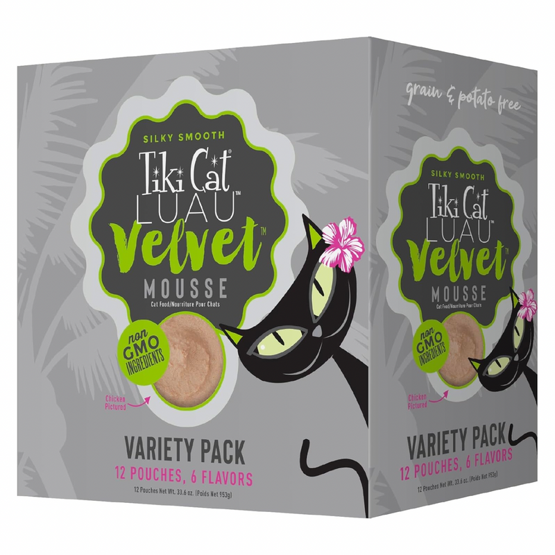 Wet Cat Food - VELVET MOUSSE - Variety Pack - 2.8 oz pouch, case of 12