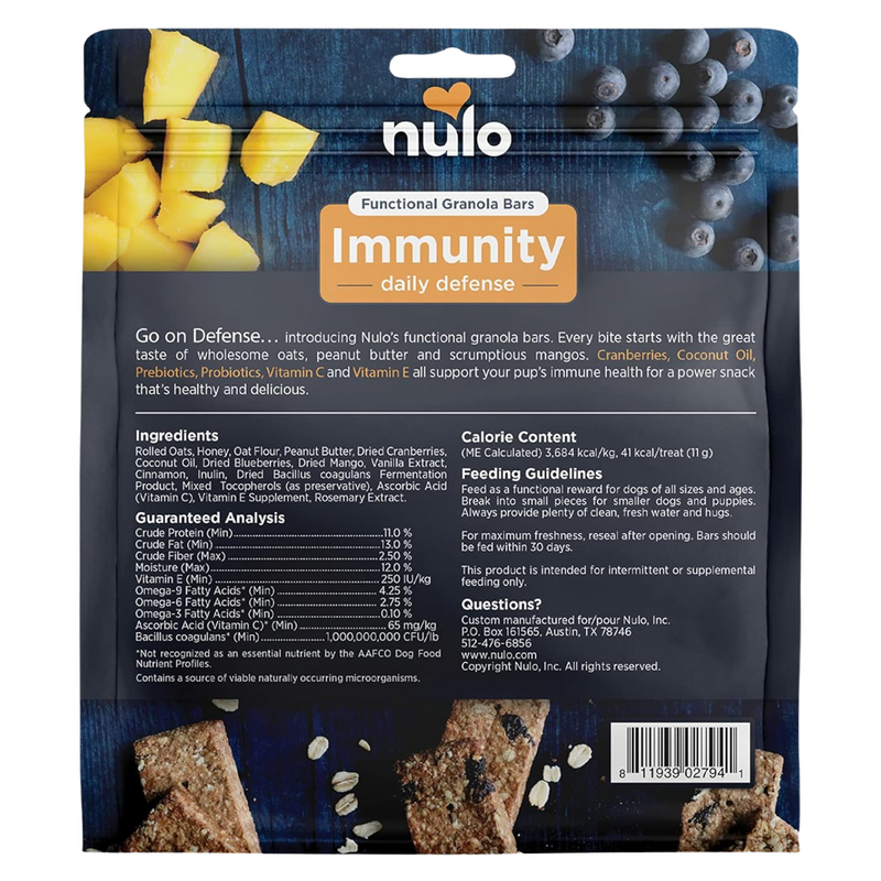 Slow Baked Dog Treat - Functional Granola Bars - Immunity Daily Defense