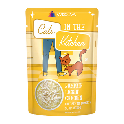 Pochette de chat - Chats dans la cuisine - Puce Leckin 'Poulet - Poulet dans une soupe à la citrouille - 3 oz