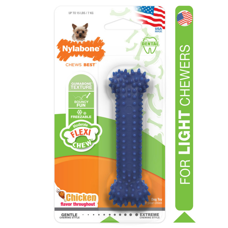 Textured Dog Dental Chew Toy - MODERATE FLEXI CHEW (Chicken Flavor)