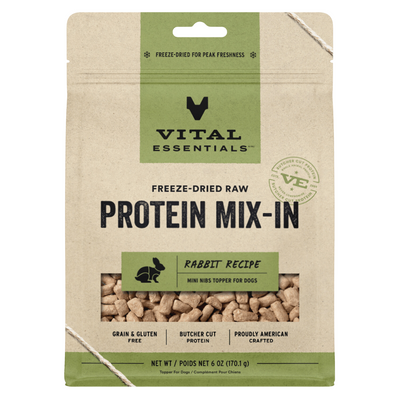 Freeze Dried Dog Food Topper, PROTEIN MIX-IN, Rabbit Recipe - Mini Nibs